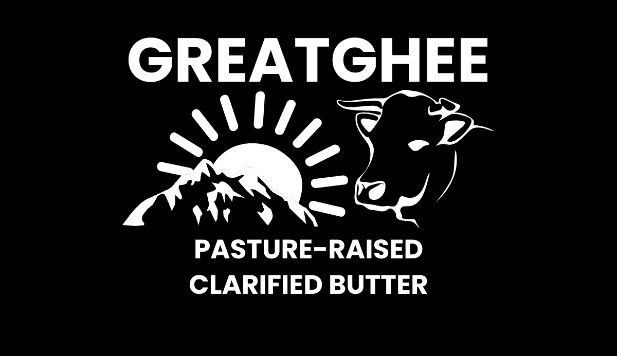 GreatGhee Logo: Grass-Fed Jersey Cow Ghee, Handmade Small Batch